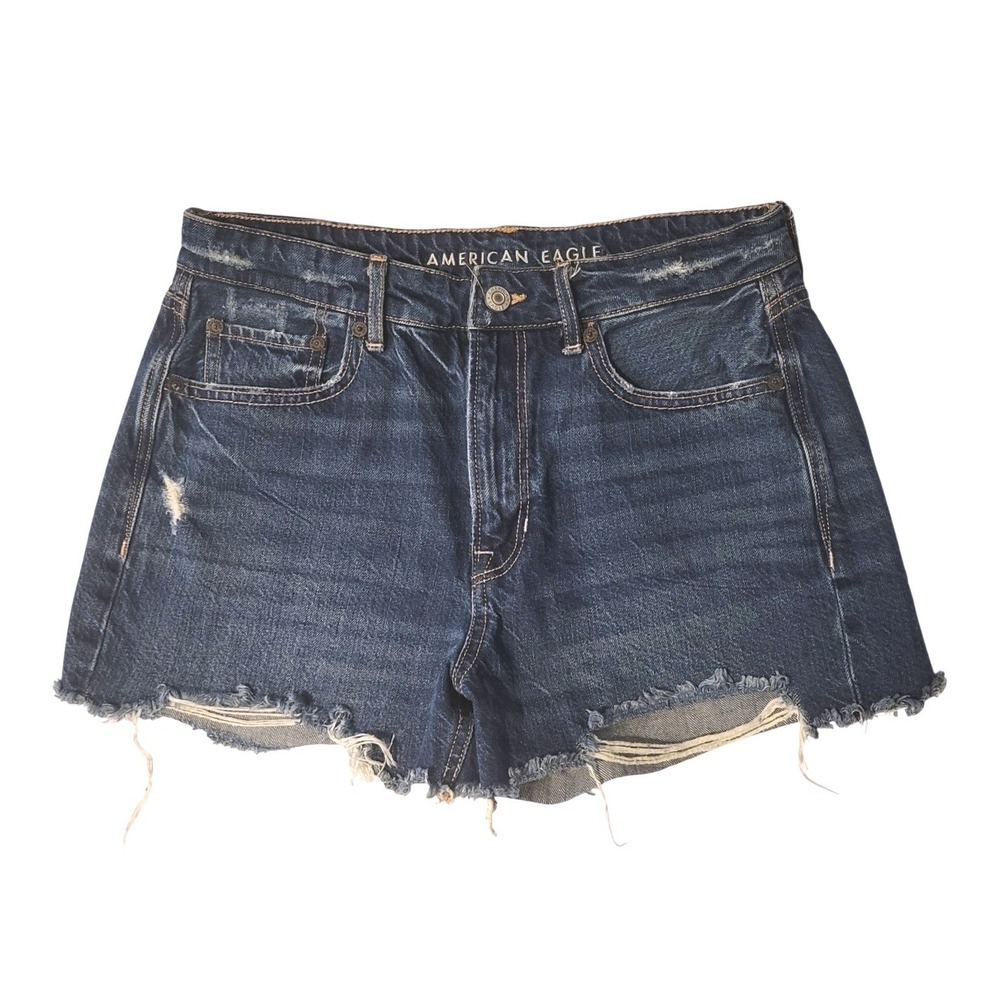 American Eagle Tomgirl Denim Shorts Womens 6 Cut off Distressed Blue Jean